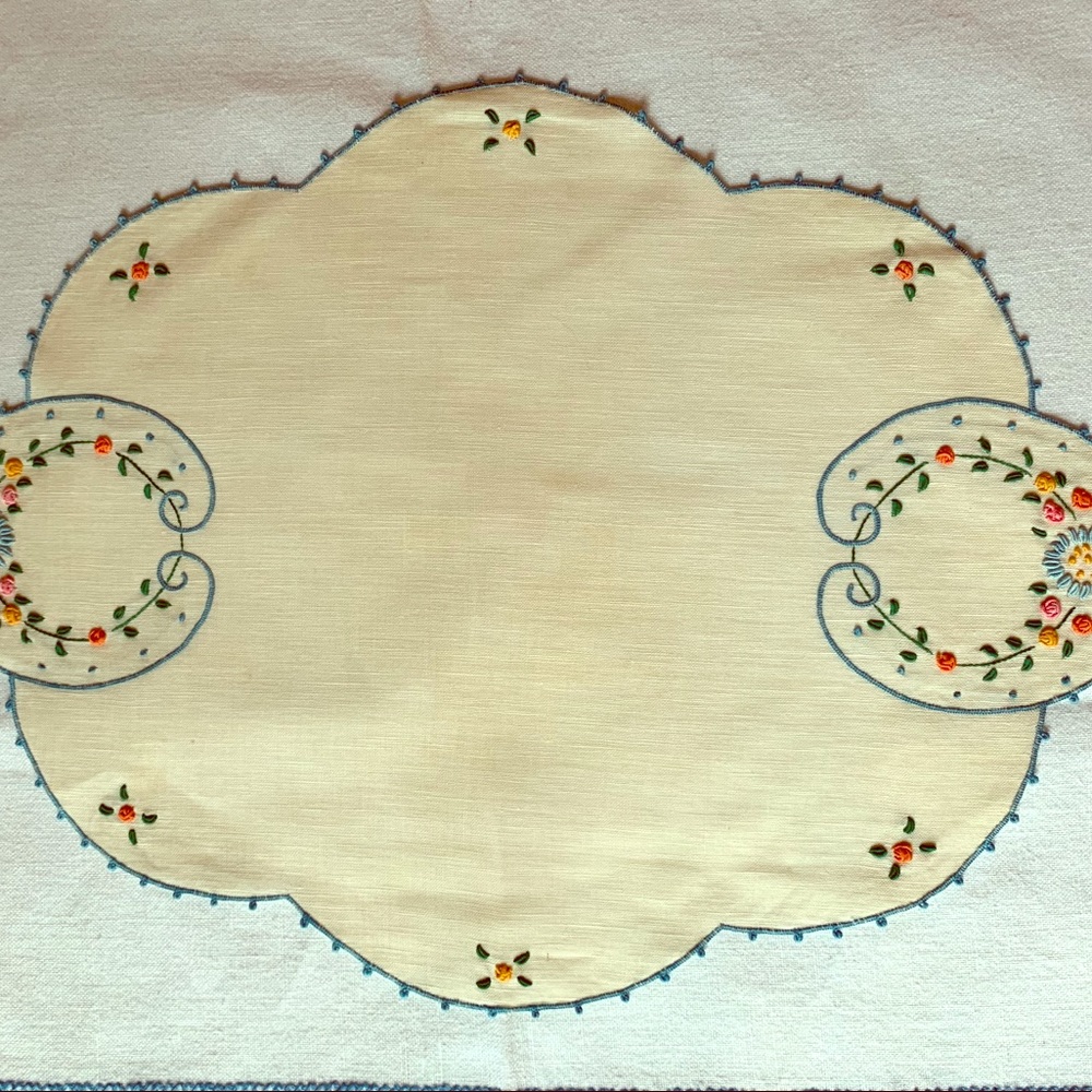 Vintage embroidered doily